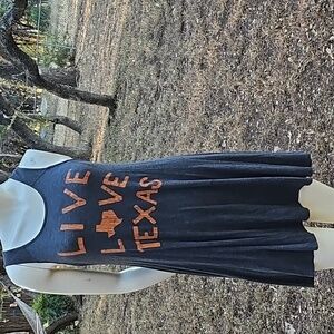 LIVE LOVE TEXAS Spandex & Rayon Grey circular swing dress RETRO BRAND USA Sm